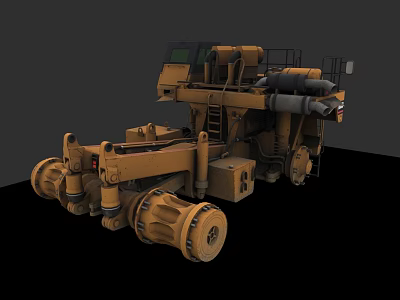 Industrial Heavy Duty Utility Vehicle With Mechanical Structure Large Tires And Operator Cabin 3d model