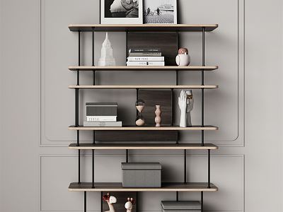 Modern Storage Rack Decorative Rack Ornament Combination model