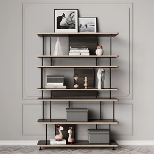 Modern Storage Rack Decorative Rack Ornament Combination 3d model