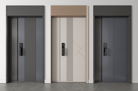 Modern security door entry door sub-mother door combination door single door metal door handle door combination 3d model