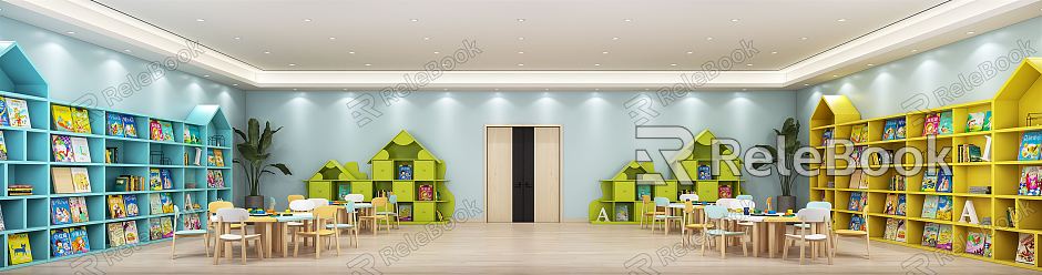 Modern Kindergarten Kindergarten Library Reading Room Reading Room model