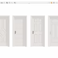 White Hinged Doors With Various Panel Designs For Home Interior Decoration 3d model