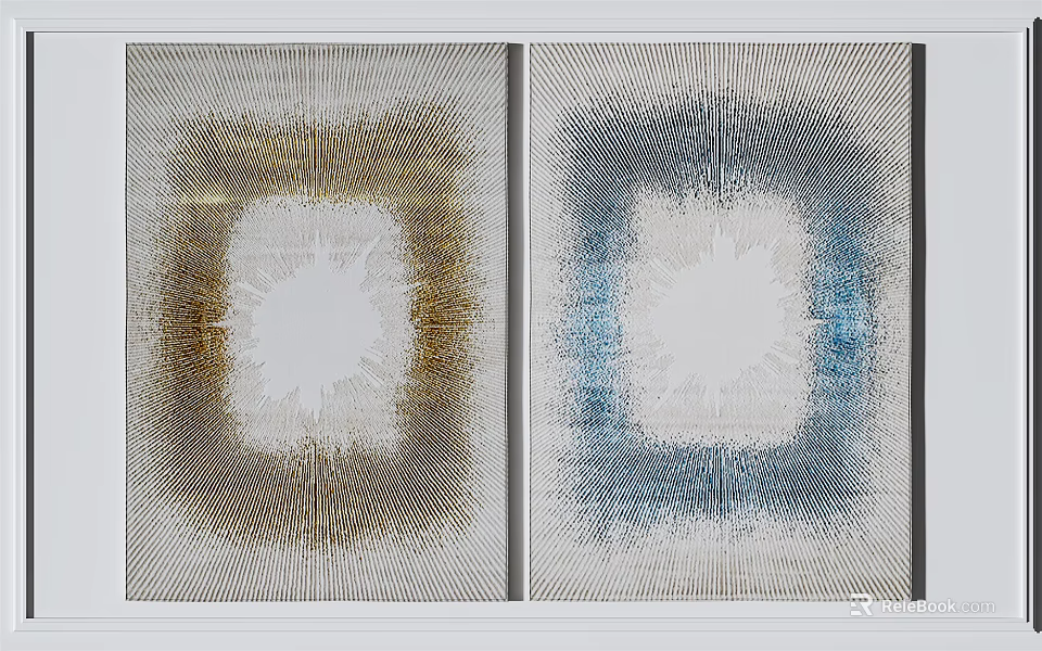 Square Rugs With Brown Gold Blue Gray Abstract Textured Modern Design 3d model