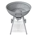 Black Outdoor Grills with Metal Stands Wire Racks and Wheels