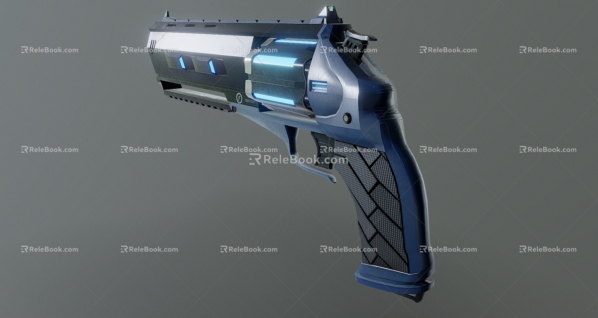 Science Fiction Gun Pistol Cyberpunk Gun Gun Game Gun Low Face Number Low Model Simple Model Game Sub-era Movie and TV Level Super Realistic High Precision 3d model