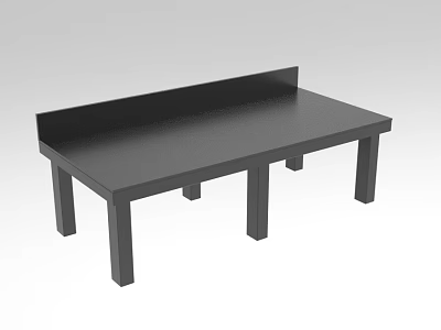 Industrial Workbench With Black Surface Sturdy Legs Heavy Duty For Workshop Use 3d model