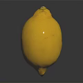 Fresh Ripe Yellow Lemon Fruit With Shiny Texture On Black Reflective Surface