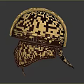 Golden Ancient Helmet With Metallic Surface And Leather Trim Details