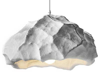 Unique Design Modern Pendant Light with Irregular Texture Silver Gray and Warm Light 3d model
