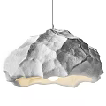 Unique Design Modern Pendant Light with Irregular Texture Silver Gray and Warm Light