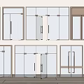 Various Modern Glass Door Designs With Different Frames And Handles 3d model