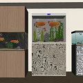 Different Aquarium Fish Tanks With Aquatic Plants And Stylish Cabinets Design