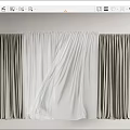 Elegant Layered Curtain With Sheer White And Gray Textured Window Drapes