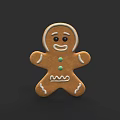 Festive Gingerbread Man Cookie With White Icing And Smiling Face Design