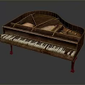 Vintage Brown Piano With Classic White Keys Retro Home Decor Item