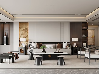 New Chinese Living Room 3d model