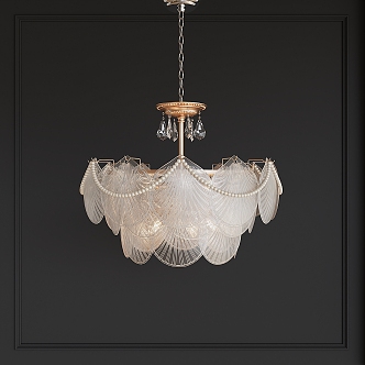 Shell pearl chandelier 3d model