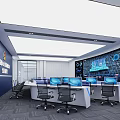 Command Control Room Monitoring Room 3d model