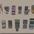 Vintage Arcade Game Machines With Various Colors Different Designs And Classic Game Themes