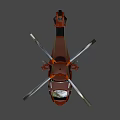 Orange Modern Helicopter Design With Rotor Cockpit And Futuristic Look