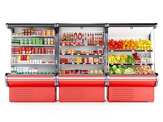 Supermarket Freezer Cold Fresh Cabinet Vegetable and Fruit Cabinet 3d model