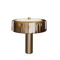 Modern Brass Table Lamp With Round Sleek Design And Smooth Metal Surface 3d model