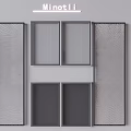 Modern Room Dividers With Metal Frames And Textured Glass Panels