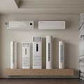 Indoor Home Display of Wall Mounted and Standing Air Conditioners and Fans