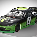 Black And Green Chevrolet Race Car With Garmin Verizon ForeverLawn Logos And Number 0