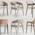 Elegant Modern Dining Chairs With Upholstered Seats And Wooden Legs Design