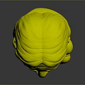 3D Model Of A Woman With Braided Hair Wearing Blue Top Against Gray Background