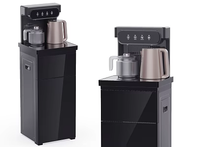 Modern Black Daily Appliances With Cabinet Base And Stainless Steel Kettles For Home Use 3d model