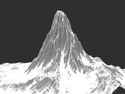 Micro Terrain Mountain Model With Snow Covered Surface And Detailed Texture 3d model