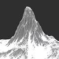 Micro Terrain Mountain Model With Snow Covered Surface And Detailed Texture 3d model