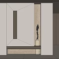 Modern Entryway Hallway Interior Design With Wall Sconce And Decorative Sculpture