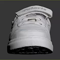 White Kids Sneakers With Velcro Strap Silver Star Decorations And Colorful Tongue