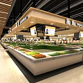 Modern Supermarket Department Store Interior With Spacious Aisles Shelves Ceiling Lights And Shoppers