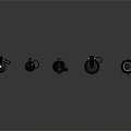 Various Designed Weapons With Colorful Accents Functional Buttons And Modern Details