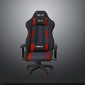 Ergonomic Black Red Gaming Chair With FURY Logo And Adjustable Armrests
