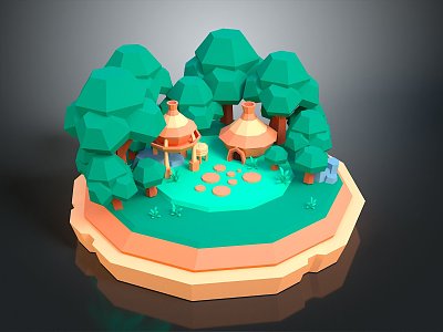 Cave Mountain Cave Realistic model