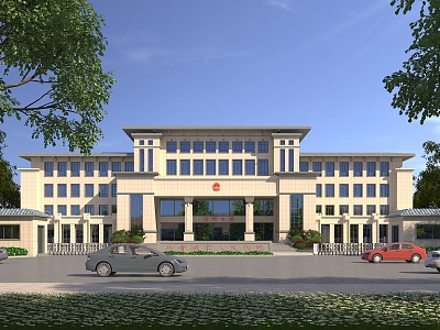 Modern Office Building Court Office Building 3d model