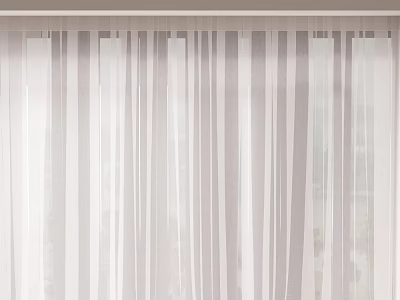 Sheer White And Gray Striped Curtains For Window Light Filtering Treatment 3d model