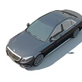 Black Mercedes Benz Luxury Sedan With Sleek Design Front Grille And Headlights