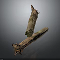 Natural Weathered Wood Logs with Mossy Texture and Rustic Surface Design