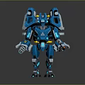Blue Sci Fi Mech Robot With Mechanical Armor And Glowing Accents 3d model