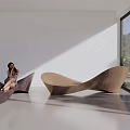Abstract Shape Sofa in Modern Living Room with Comfortable Seating and Natural Light