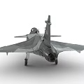 Gray Military Gripen Fighter Jet Model With Missiles And Landing Gear
