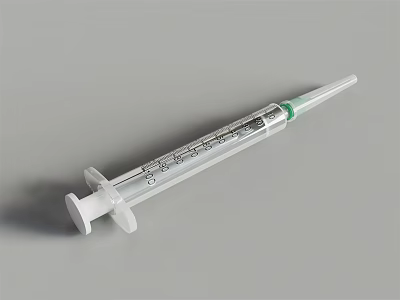 Sterile Disposable Medical Syringe With Clear Barrel And Accurate Measurement Scale 3d model