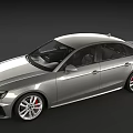 Sleek Silver Audi Sedan Sporty Exterior Design With Dynamic Front Grille And Alloy Wheels