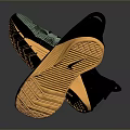 Stylish Sports Shoes With Green Black Upper Yellow Sole And Nike Logo Design